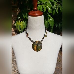 Abstract Enamel Pendand Necklace by Chico's